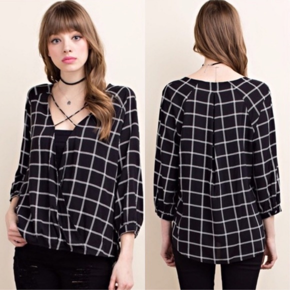 LAST3️⃣//PLAID CRISD CROSS HIGH LOW TOP - Picture 3 of 8